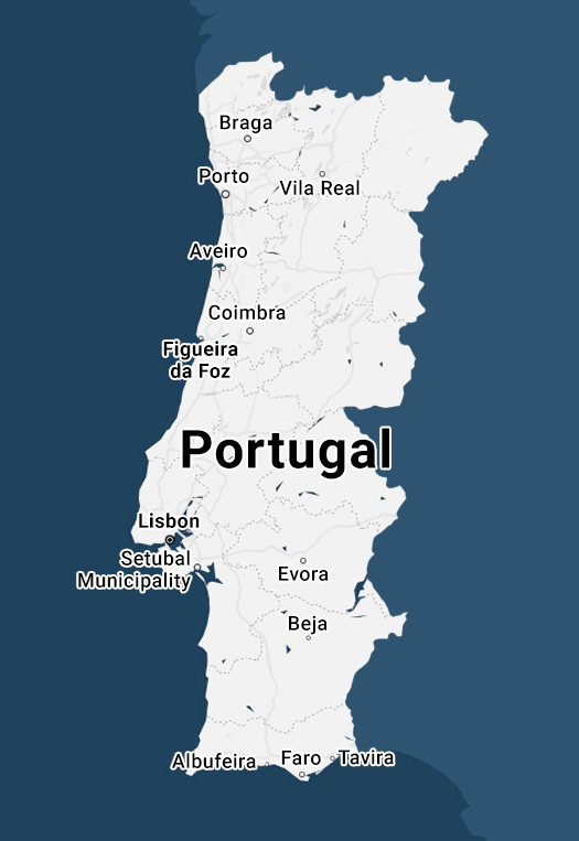 ポルトガルの地図 IOR EOR Services Portugal