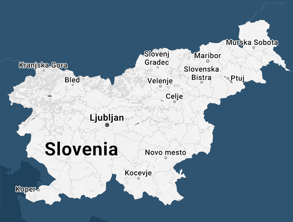 スロベニアの地図 IOR EOR Services Slovenia